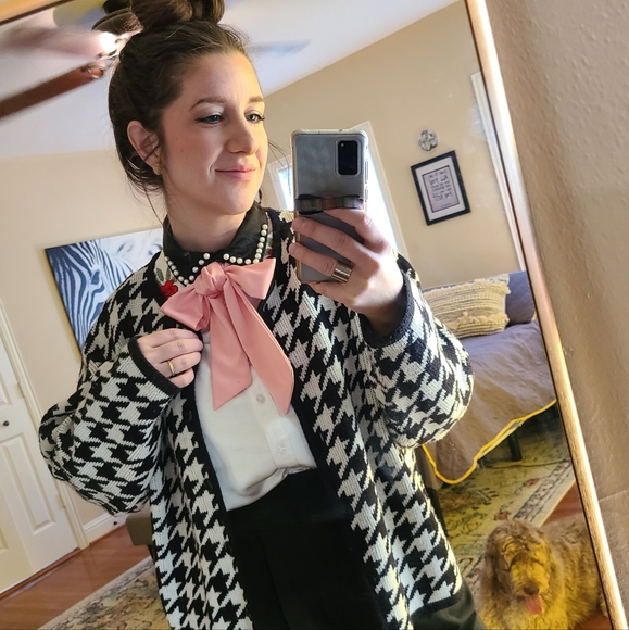 Vintage Crystal Kobe Houndstooth Cardigan - Picture 7 of 9